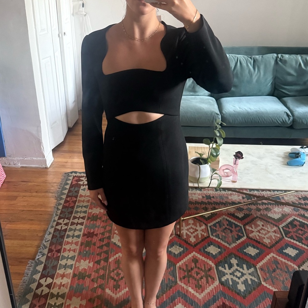 MISHA COLLECTION Black Long Sleeve Cut-Out Dress